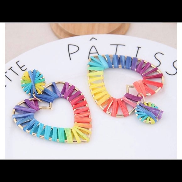 💰Boho Festival Colorful Heart Earrings - Picture 5 of 8